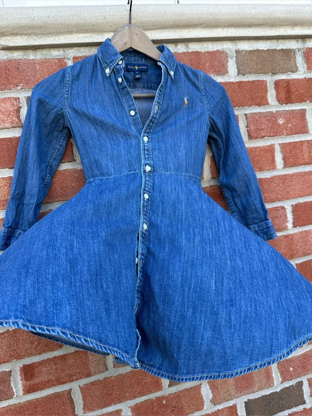 Polo Ralph Lauren Girls' Denim Shirt Dress with Belt Blue size 6X